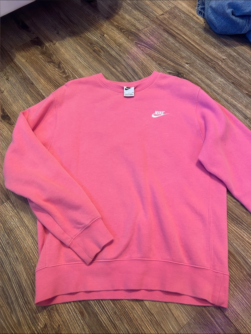 Nike Pink Crewneck Sweatshirt with White Logo